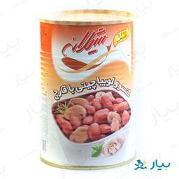 کنسرو لوبیا با قارچ با درب 425گرمی شیلانه