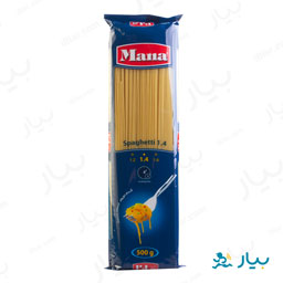 اسپاگتی قطر 1/4 گندم دوروم 500 گرمی مانا