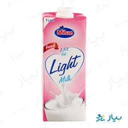 شیر لایت هموژنیزه 1.5 درصد چربی 1000گرمی میهن