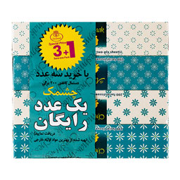 دستمال کاغذی طرح گلک (3+1) عددی دولایه 200 برگ چشمک
