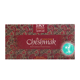 دستمال کاغذی 100 برگ 3 لایه طرح ترمه قرمز چشمک