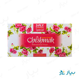 دستمال کاغذی طرح گل سرخی 3 لایه 100 برگ چشمک