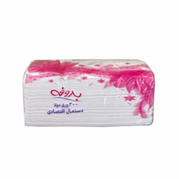 دستمال کاغذی سفید بسته نایلونی 400 برگی بروفه