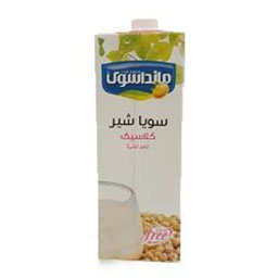 شیر سویا استرلیزه کلاسیک بدون قند یک لیتری مانداسوی