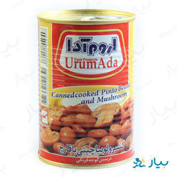 کنسرو خوراک لوبیا با قارچ 440 گرمی اروم آدا