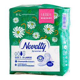 ناولتی نوار کتانی ( پنبه ای ) بسیار نازک سایز 3 خیلی بزرگ مخصوص شب 8 عددی