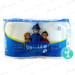 دستمال توالت دو قلو 4 لایه فلورا