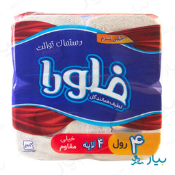 دستمال توالت چهار قلو 4 لایه فلورا