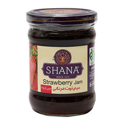 مربای توت فرنگی ظرف شیشه ای 285 گرمی شانا