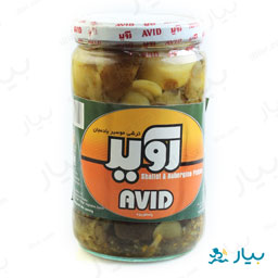ترشی موسیر بادمجان شیشه 680گرمی آوید