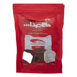 پشمک وانیلی با روکش شیری و کاکائویی 700 گرمی حاج عبدالله