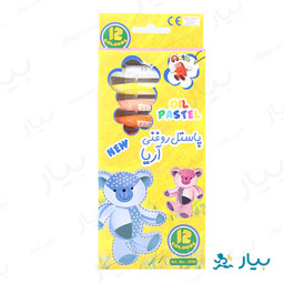 پاستل 12 رنگ مقوایی آریا