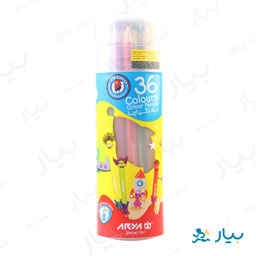 مداد رنگی 36 رنگ استوانه ای آریا