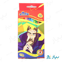 مداد رنگی 12 رنگ مقوایی رستم و سهراب آریا