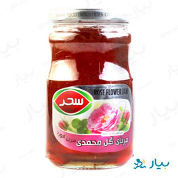 مربا گل محمدی شیشه ای 820 گرمی سحر