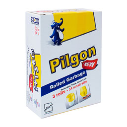 کیسه زباله زرد کوچک 54 عددی بسته 3 رولی پیلگون