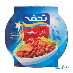 کنسرو ماهی تن با لوبیا در سس گوجه فرنگی 230 گرمی تحفه