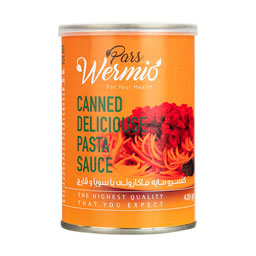 کنسرو مایه ماکارونی با سویا و قارچ 420 پارس ورمیو