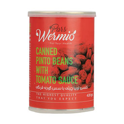 کنسرو لوبیا چیتی با سس گوجه فرنگی 420 گرمی پارس ورمیو