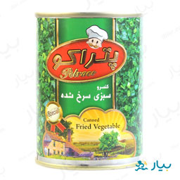 کنسرو سبزی سرخ شده درب کلید دار 380 گرمی پتراکو