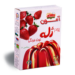 آمون پودر ژله با طعم توت فرنگی 100گرمی