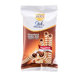 ویفر لوله ای فندقی بنیس 30 گرم