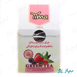 چای سبز توت فرنگی و تمشک 20 گرمی تیما