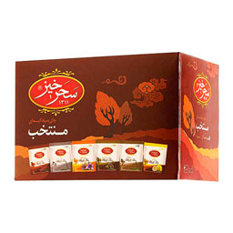 چای سیاه کیسه ای منتخب زعفرانی، دارچین، کلاسیک، لیمویی، هل و ارل گری 20 عددی سحرخیز