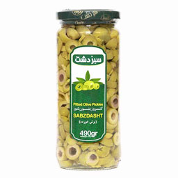 زیتون سبز برش خورده 490 گرمی سبز دشت