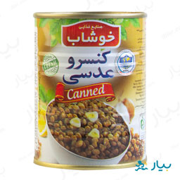 کنسرو عدسی کلیددار 350 گرمی خوشاب
