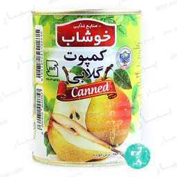 کمپوت گلابی قوطی فلزی350 گرمی خوشاب