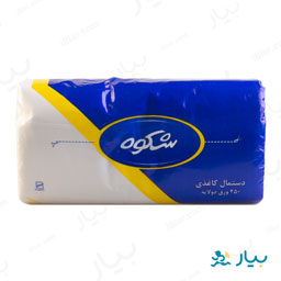 دستمال کاغذی اقتصادی دولایه سافت 250 برگ شکوه