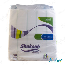 دستمال کاغذی اقتصادی 10 عددی 200 برگی شکوه