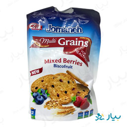 بیسکویت چند غله یا شهد توت و تکه های میوه 420 گرمی جمانه