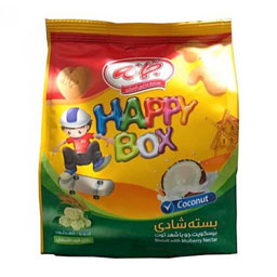 بیسکویت هپی باکس نارگیل وانیل 140 گرمی جمانه