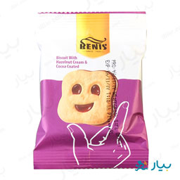 بیسکویت شکلاتی با مغز فندق 32 گرمی بنیس
