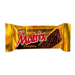 بیسکوییت با کرم فندق و روکش کاکائو 30 گرمی ماتریکس