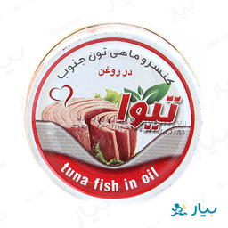 کنسرو ماهی تون جنوب در روغن 180 گرمی تیوا