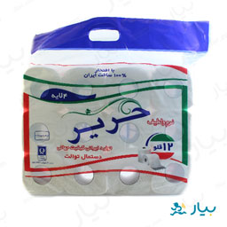 دستمال توالت 12 قلو 4 لایه حریر