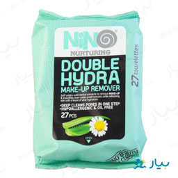 دستمال مرطوب پاک کننده آرایش حاوی عصاره آلوئه ورا 27 عددی نینو