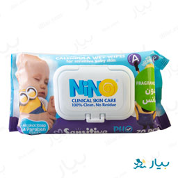 دستمال مرطوب پاک کننده کودک حساس 70 عددی نینو
