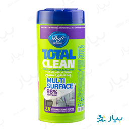 دستمال مرطوب ضد عفونی کننده و پاک کننده چند منظوره و سطوح 50 عددی دافی