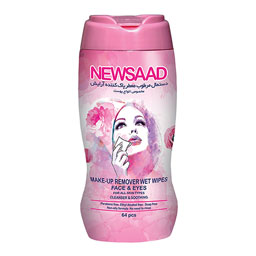 دستمال مرطوب پاک کننده آرایش نرمال استوانه 64 عددی نیوساد