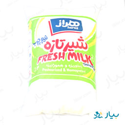 شیر نیم چرب نایلونی 850 میلی لیتری هراز