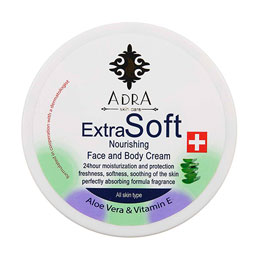 کرم مرطوب کننده دست و صورت حاوی عصاره آلوئه‌ورا و روغن بادام شیرین آدرا