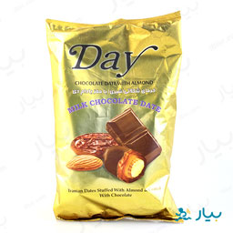 خرمای شکلاتی شیری با مغز بادام 150 گرمی دی