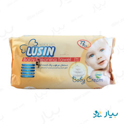 دستمال مرطوب کودک با کرم نرم کننده 72 عددی لوسین