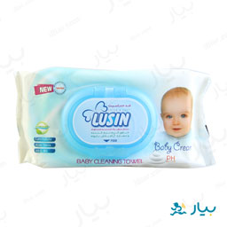 دستمال مرطوب کودک کرم دار (درب دار)60 برگی لوسین