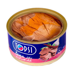 کنسرو فیله ماهی تن در روغن گیاهی با طعم فلفل 180 گرمی تاپسی