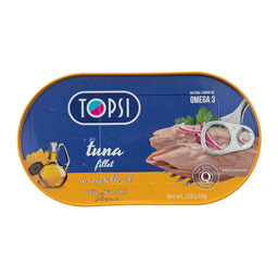 فیله ماهی تن در روغن گیاهی 210 گرمی تاپسی